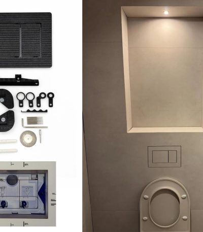Invisible Tile-In Flush Plate for Geberit Delta hidden flush button